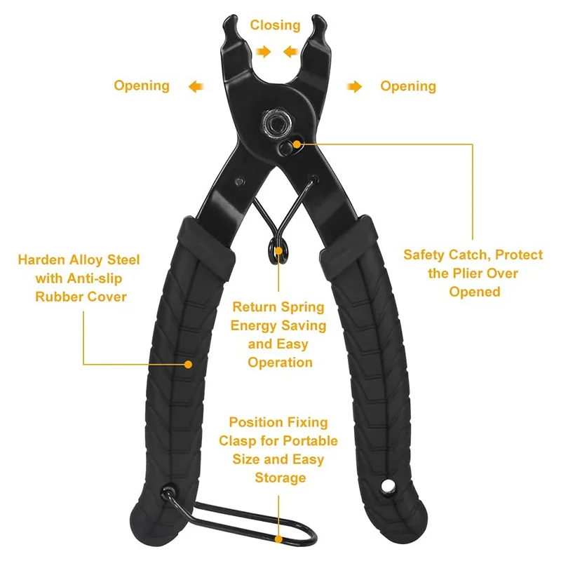 Bike Chain Tool Set, Bike Repair Tools, Chain Cutter Chain Opener, Chain Buckle Pliers, Wear Indicator Tool Standing Accessories