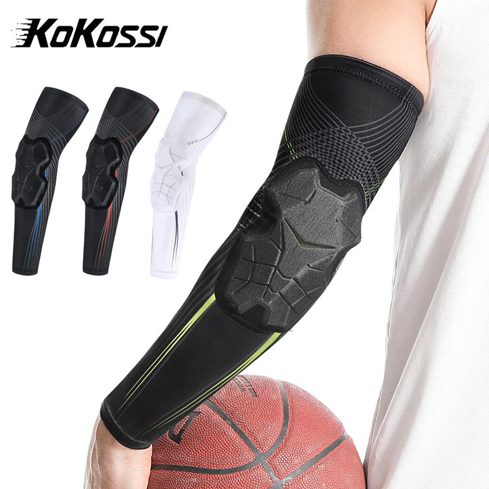 KoKossi 1 قطعة المضادة للتصادم الذراع كم واقية الرياضة Crashproof وسادات الكوع ضغط أكمام أذرع تبريد كرة السلة كرة القدم