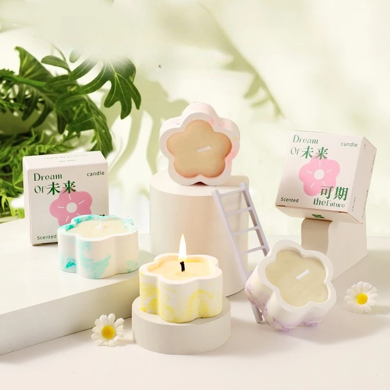 1 Stück Blumenförmige Duftkerze Pflanzliche Wachs-Aromatherapie-Kerze für Heimdekoration und Entspannung