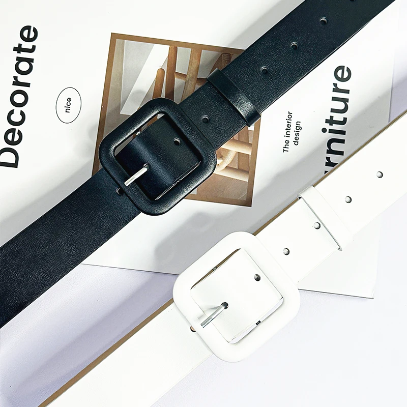 Wide belt dress versatile Instagram style belt for women Korean version new fashionable and personalized minimalist white decora