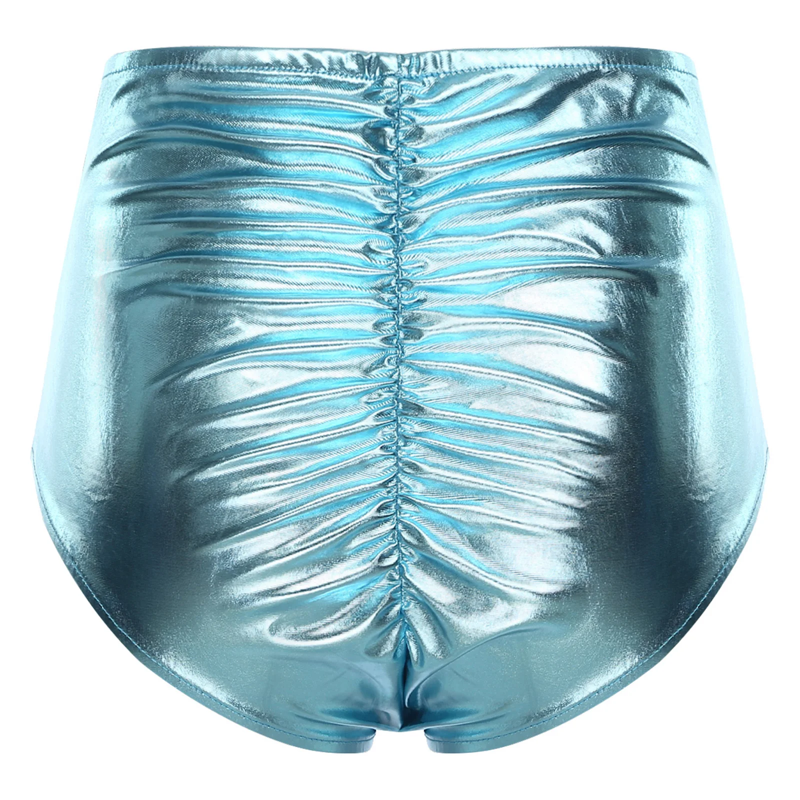 Short métallique irisé pour femme, pantalon chaud, slip froncé avec nœud mignon, taille haute, butin brillant, musique Rave Dance Party Clubwear