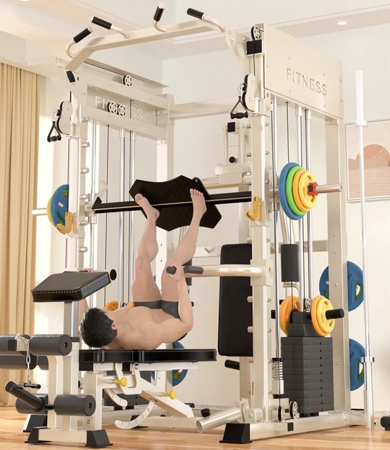 Smith Machine Comprehensive Trainer, Multifunctional Home Combination Fitness Equipment, Squat, Bench Press, Longmen Bird Rack