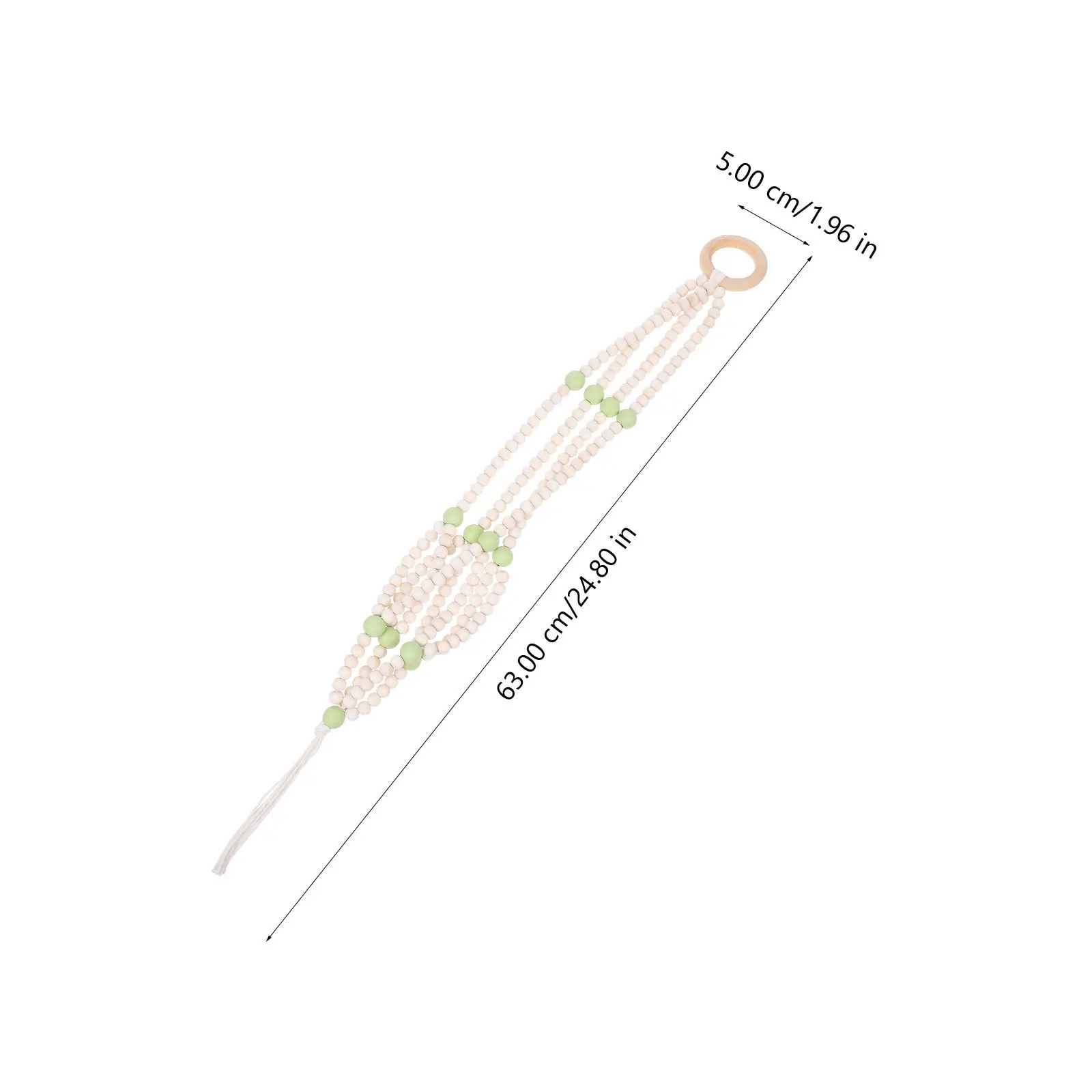 

Macrame Plant Hanger Wood Beads Wall Mount Hanger for Flower Pot Household Decorative Hanging Holder Patio Window Hallway