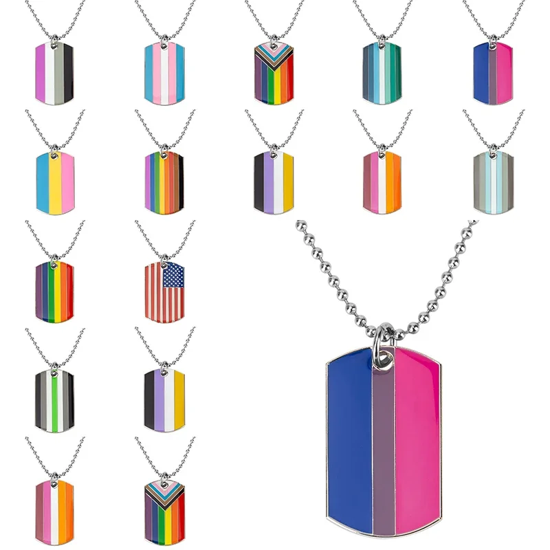 Transgender Rainbow Pansexual pride Genderqueer pride Asexual Pendant Necklace Rainbow Heart Necklace