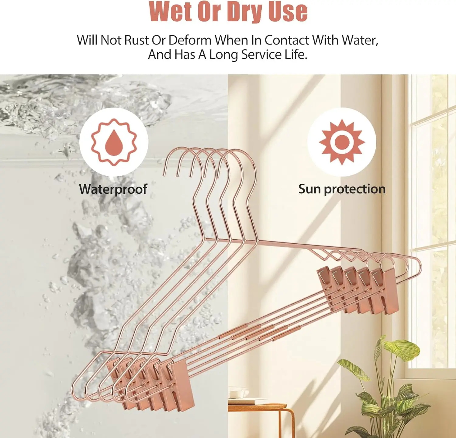 

Premium Clothing Metal Hangers with Adjustable Clips for Adults Clothes Heavy Duty Home Wardrobe Storage & Display Hangers 2pcs