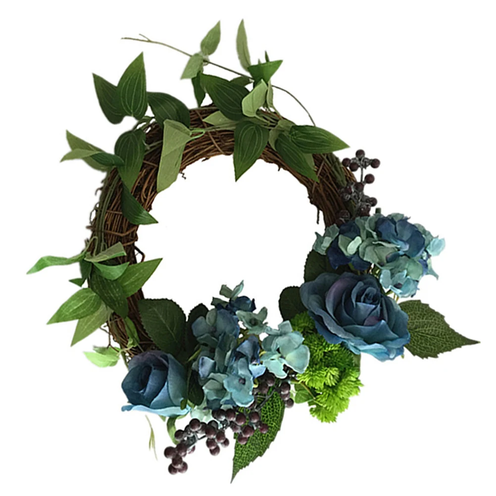 

High quality Artificial Rose Decorative Wreath Photo Prop Small Simulated Rattan Ring Wedding Party Home Garden Office Box