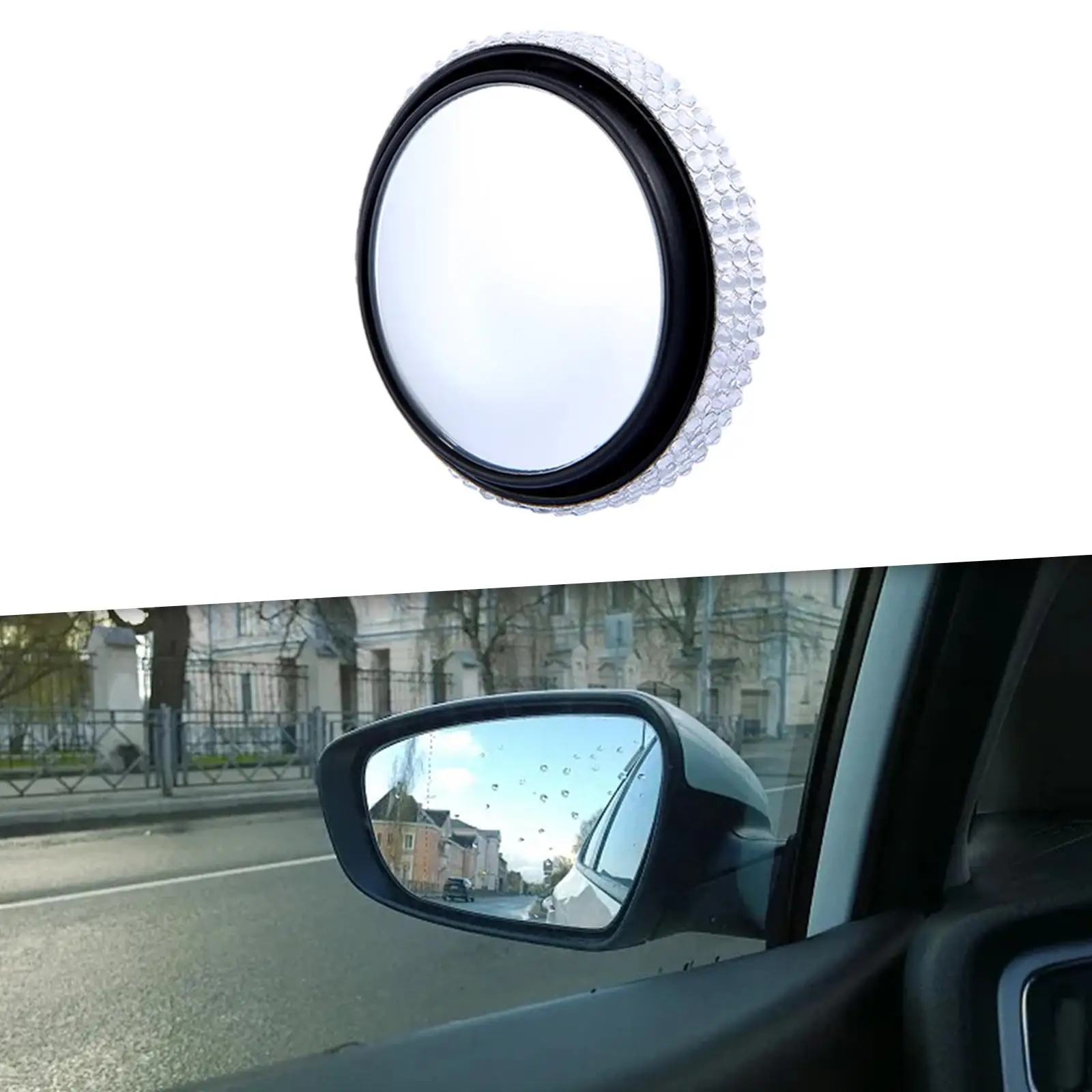 Side Mirror Blind Spot Round Wide Angle Auxiliary Glass Adhesive for SUV Truck Car Universal Vehicle