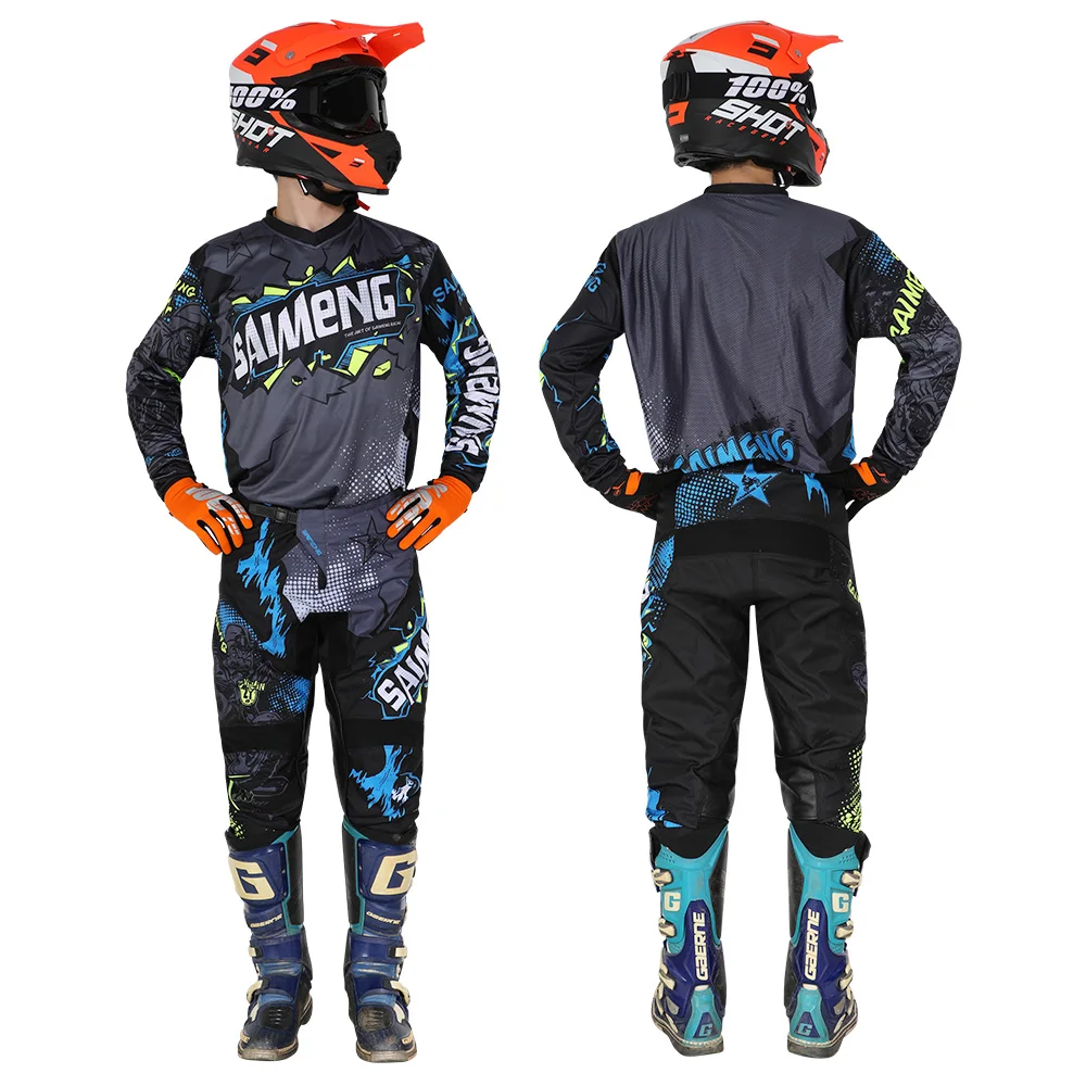 NEW 2022 SAIMENG RACING MX Pants And Jersey Motocross Jersey Set Men's motocross outfit Dirt Bike  Combo Racing Suit