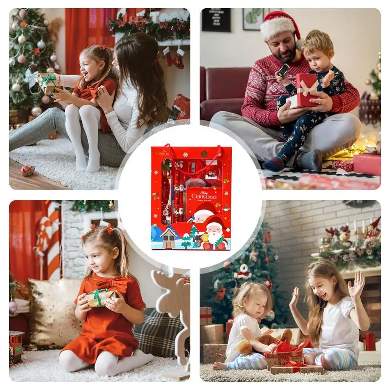 Christmas Stationery Gift Set 6-Piece Student Stationery Gift Box Set Fashionable Style Stationery Accessory For Kindergarten