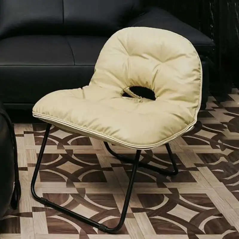 

Portable Folding Chairs Leather Backrest Comfortable Chairs Folding Living Room Nordic Outdoor Foldable Chair Interior Relax