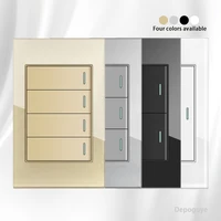 118 tipo EE. UU. México 1/2/3/4/Gang 2/3Way interruptor de luz de pared Panel de vidrio templado de Brasil ON OFF botón interruptor basculante de alimentación