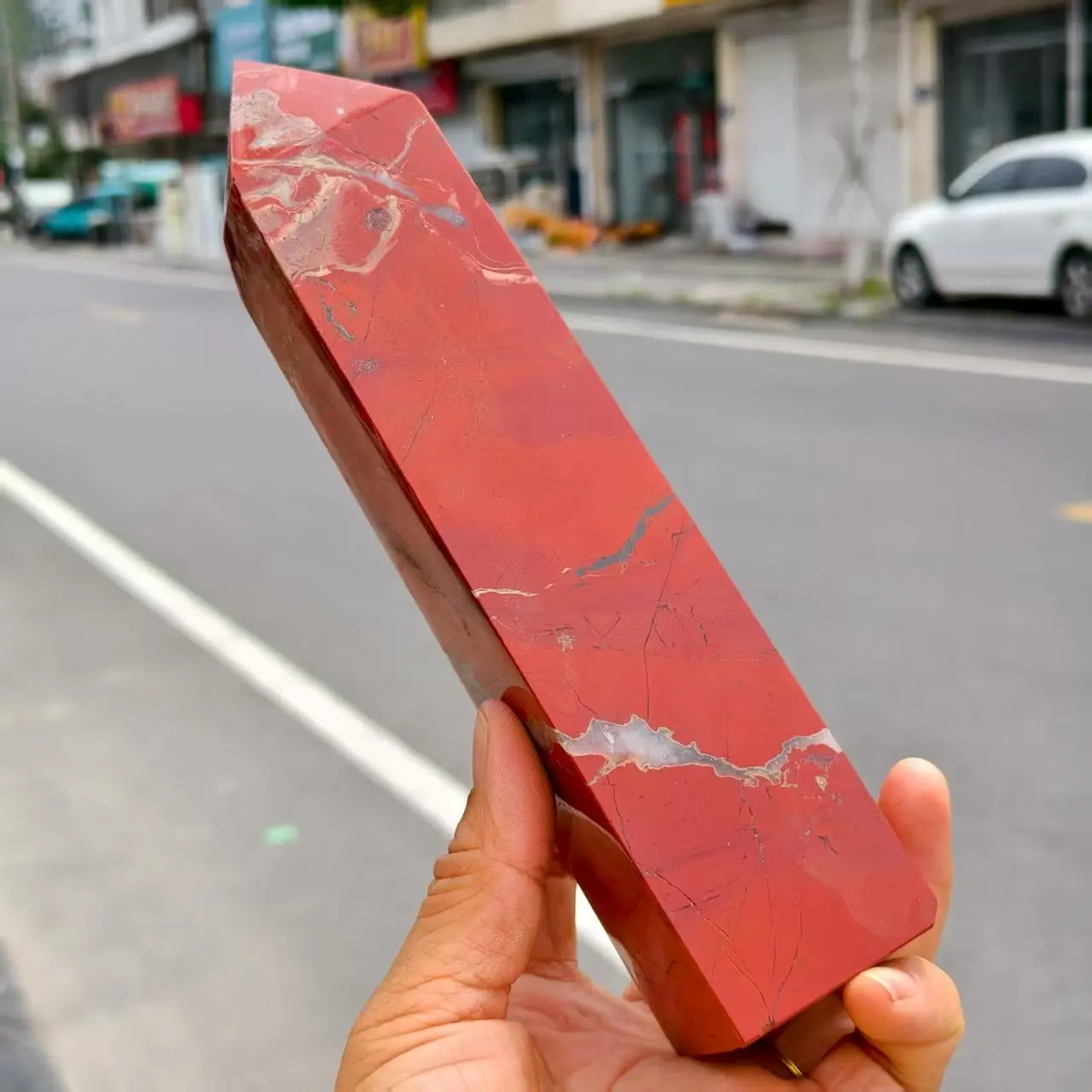 

Natural Formed!Red Jasper Obelisk, Quartz Crystal Red Mineral Magic Wand, Mineral, Reiki, Healing Column