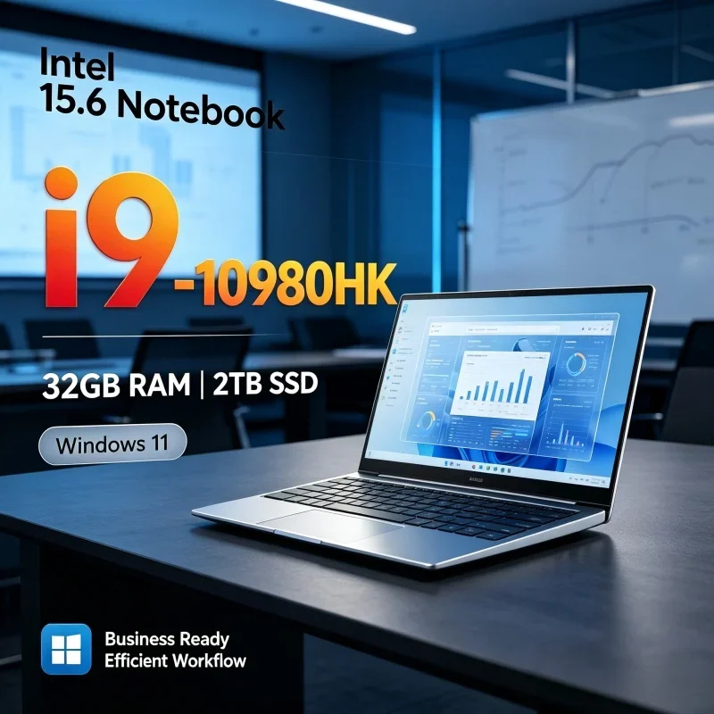 120Hz Smooth Display Portable 15.6 Inch Win11 Laptop Intel I9-10980HK 32GB RAM 1TB/2TB Disk 5000mAh Reliable Business Notebook