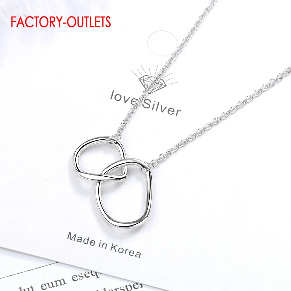 Factory Outlet Real 925 Sterling Silver Pendant Necklaces For Women Simple Geometric Elements Girls Wedding Statement Jewelry