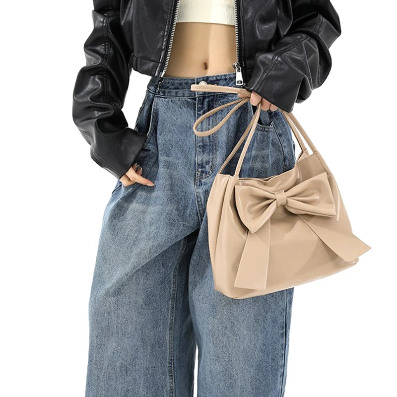 التسوق حقيبة يد زلابية متعددة الاستخدامات حقائب اليد النسائية حقيبة القوس الموضة للنساء حقيبة الكتف الترفيه الإبط #5