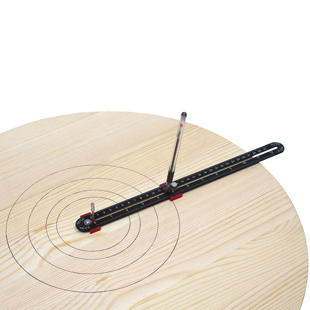 Precision Woodworking Compass Metric Inch Adjustable Circular Drawing Ruler Aluminum Alloy Scribe Gauge for Carpentry