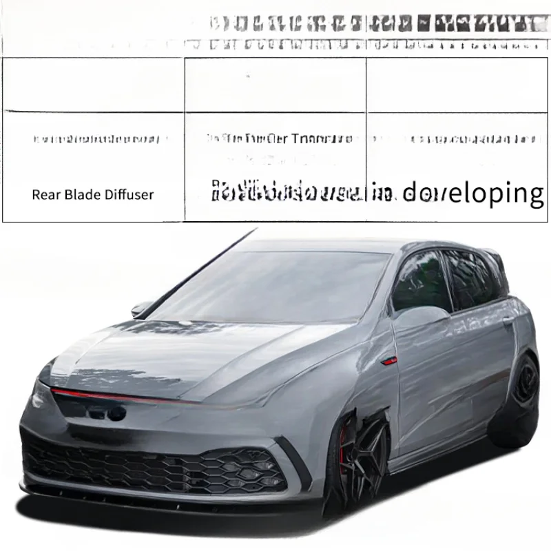 For VW Golf 8 R-Line GTI PRO: MK8 Exterior Front Lip Trim Strip Side Skirt Rear Window Louver Cover Diffuser