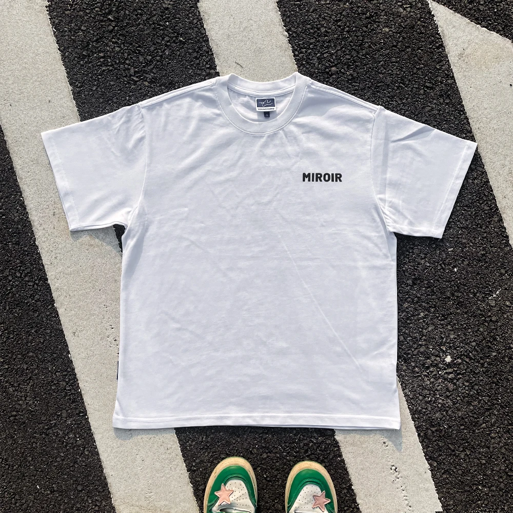 Heavyweight 260G Oil Painting Feel Print T-Shirt Large Size Short Sleeve Half Sleeve Cotton Blend round Neck Summer Top