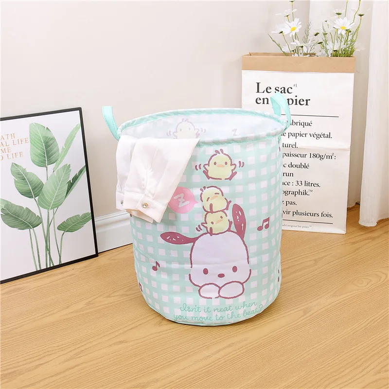 Anime Sanrio Cinnamoroll Kuromi Hello Kitty My Melody Cute Cartoon Change of Clothes Round Storage Bucket Gift for Friend