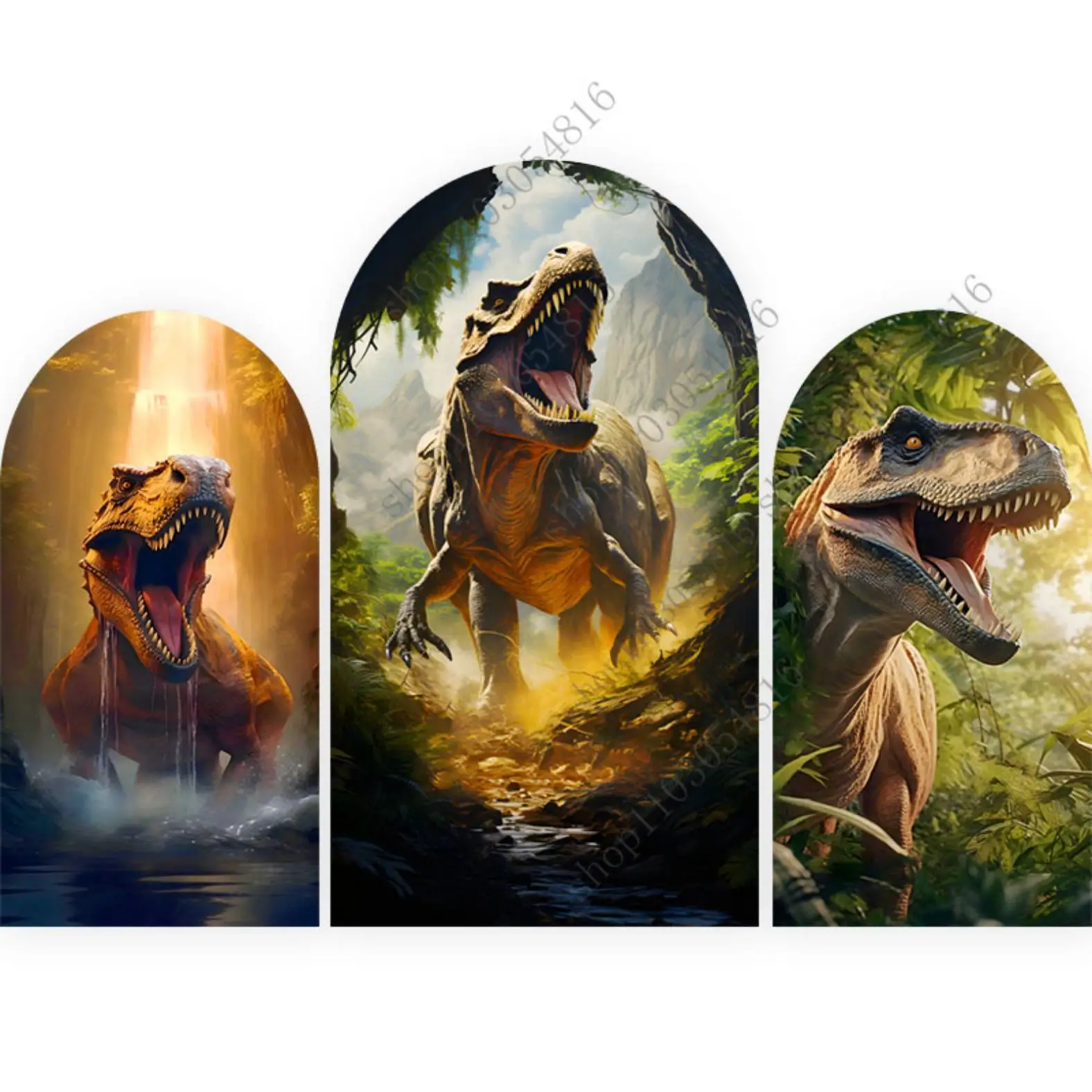 

Dinosaur Theme Arch Photo Backdrop Arched Wall Birthday Party Baby Shower Events Double-sided Photography Background Decoration