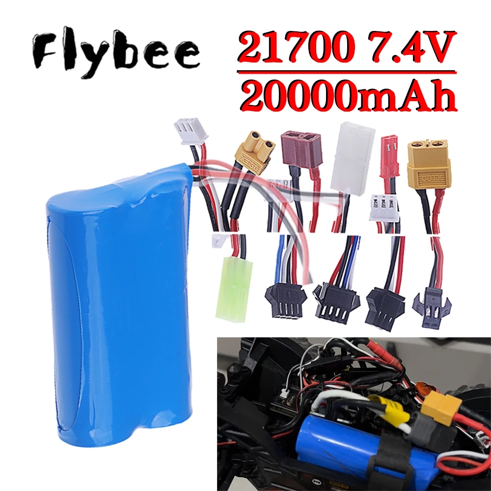 Upgrade 20000mAh 7.4V 21700 Rechargeable Lithium Battery For Wltoys 12428/144001 RC Off-road Vehicle High-speed Car
