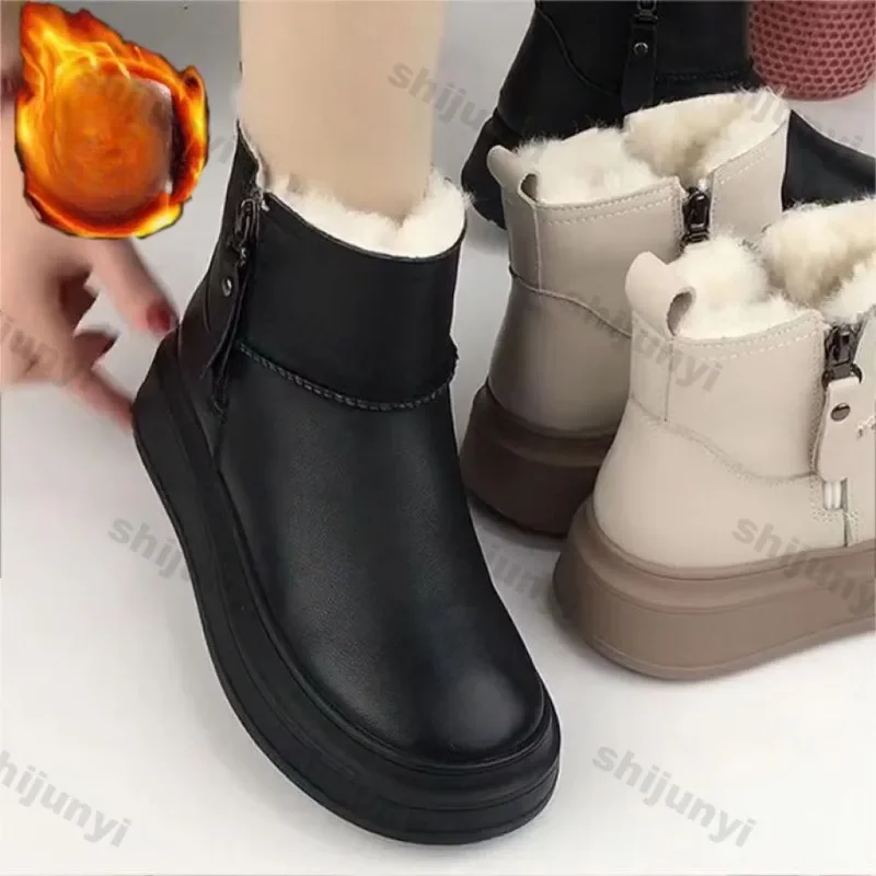 Winter Women's Boots Plush Anti Slip Ankle Boots 2024 New Cold Resistant Warm Comfortable Waterproof Zipper Outdoor Snow Boots