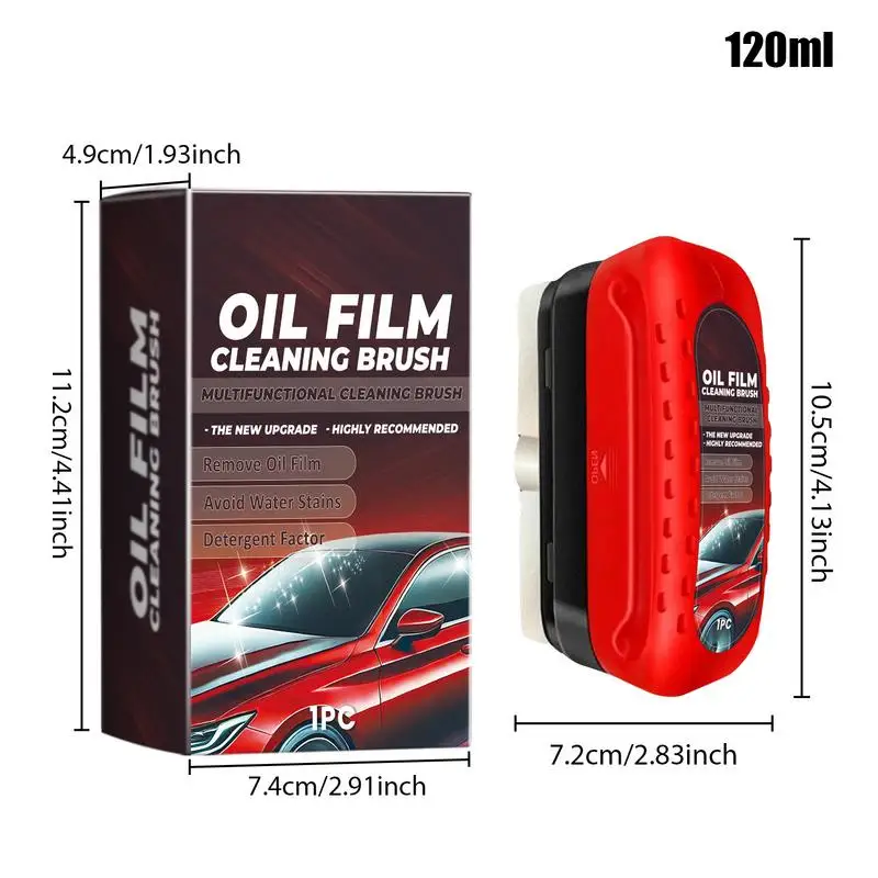 Car Oil Film Cleaning Brush Hydrophobic Glass Coating Protection Brush Front Inner Windshield Glass Oil Film Cleaner Removes