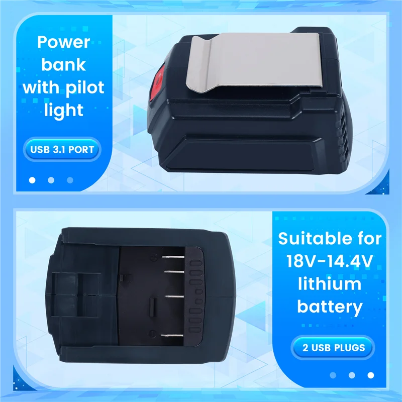 

Изысканный-подходит для USB-адаптера интерфейса GAA18-24 со световым индикатором, зарядка Treasure, подходит для 14,4-18 В