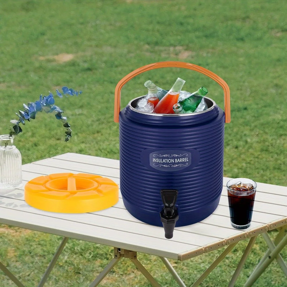 Insulated Beverage Dispenser with 3-Layer Construction and Faucet, 11.81x13.19 Inch, 13.23lbs 2.91 Gallon Capacity 24H Heat Retention for Office Home Party