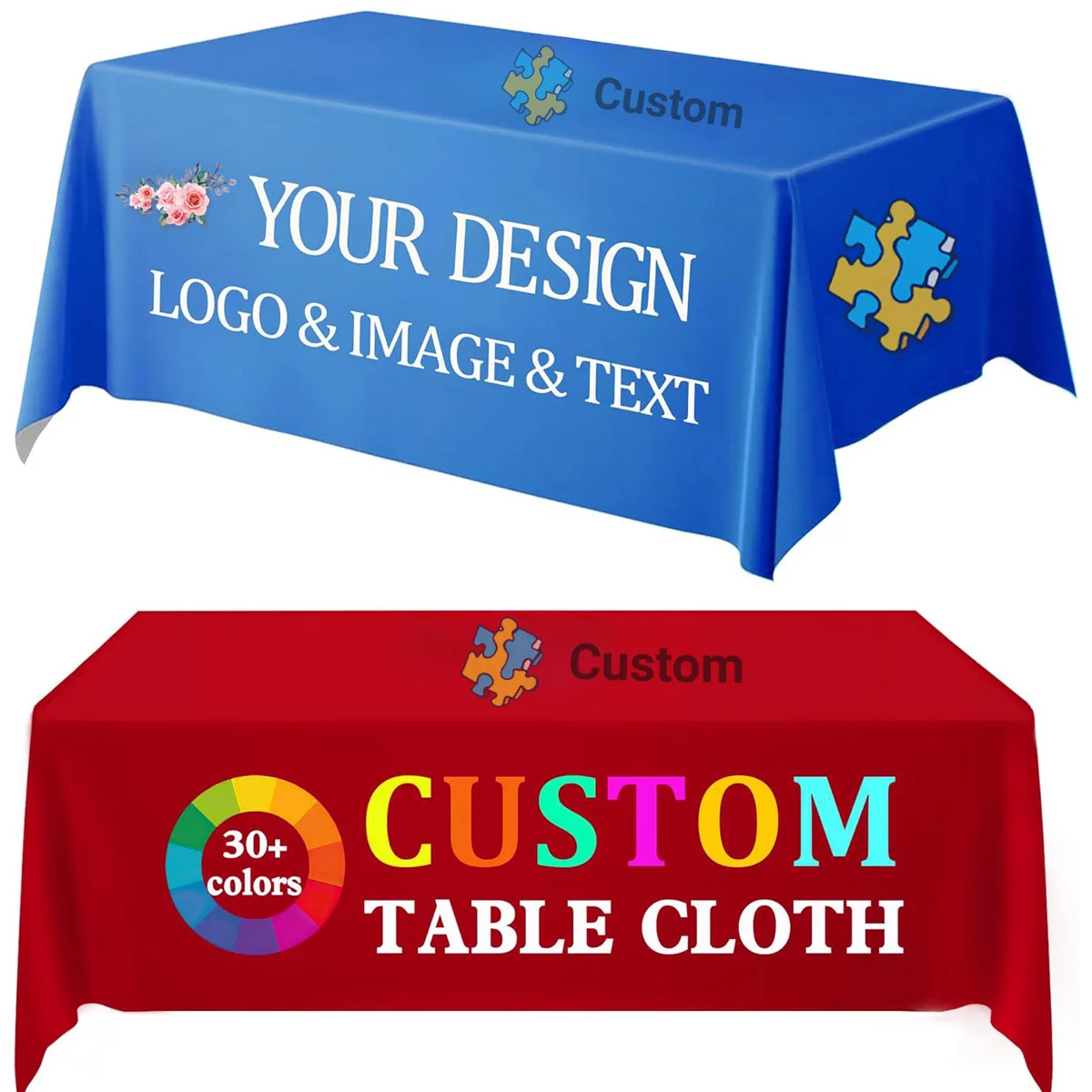 1pc Custom Table Cloth with Business Logo Text, Custom Tablecloth, Personalized Table cloth
