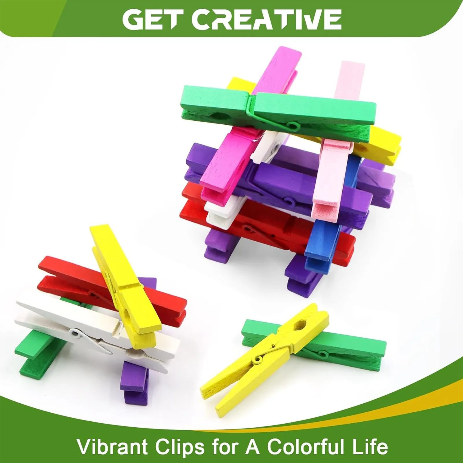 20PC Colored Clothespins For Crafts 2.9 Inch, Clothing Pins For Hanging, Pictures,  Laundry, Colored Clothes Pins Wooden