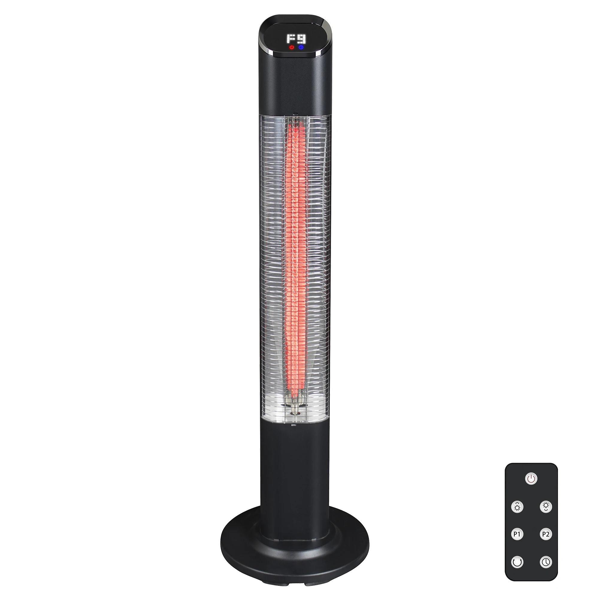 Electric Infrared Portable Patio Heater with Tip-over Protection and Oscillation Function for Outdoor Household Use