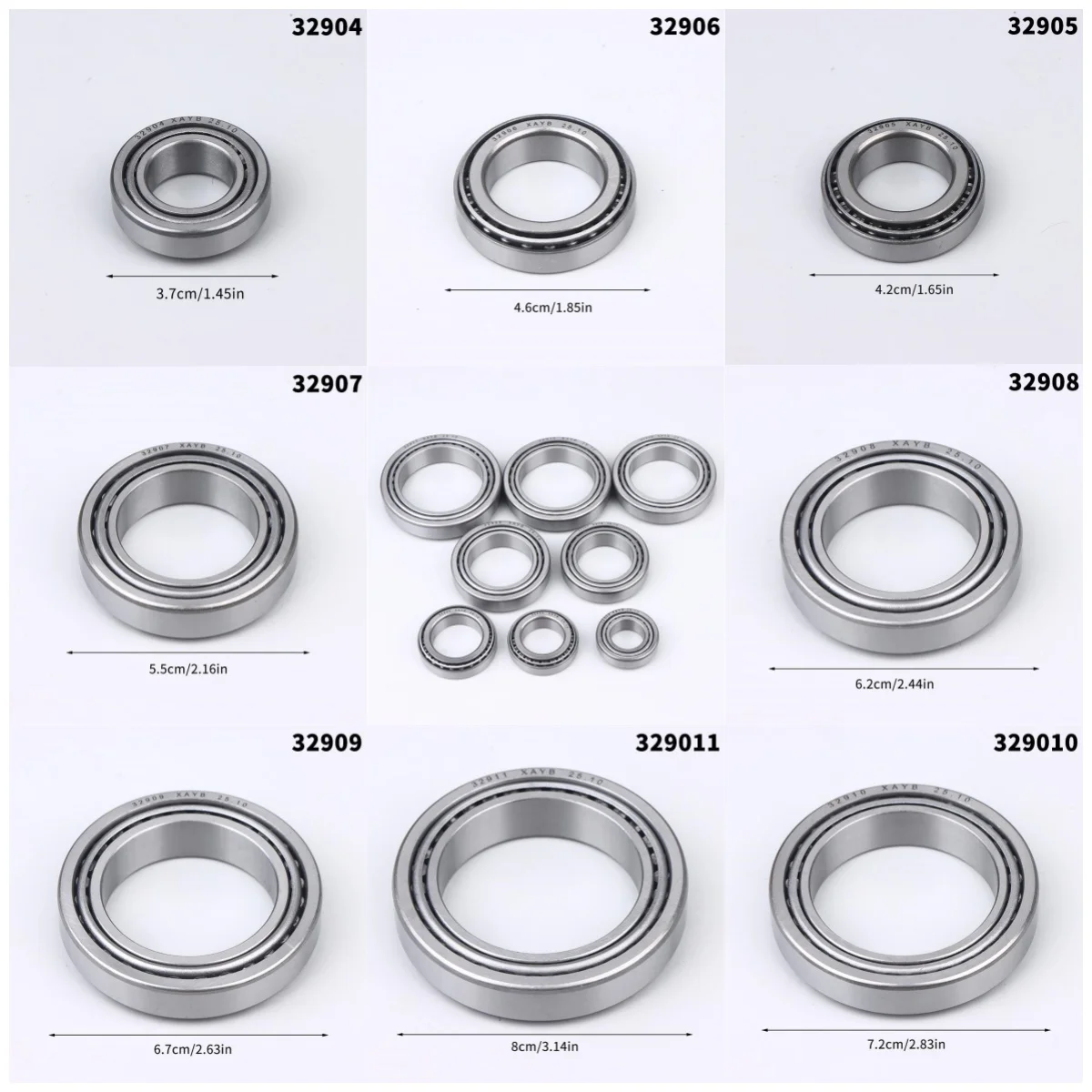 1Pcs Tapered Roller Bearings 32904 32905 32906 32907 32908 32909 32910 32911 2007904A Bore 20mm 25mm Tapered Bearing