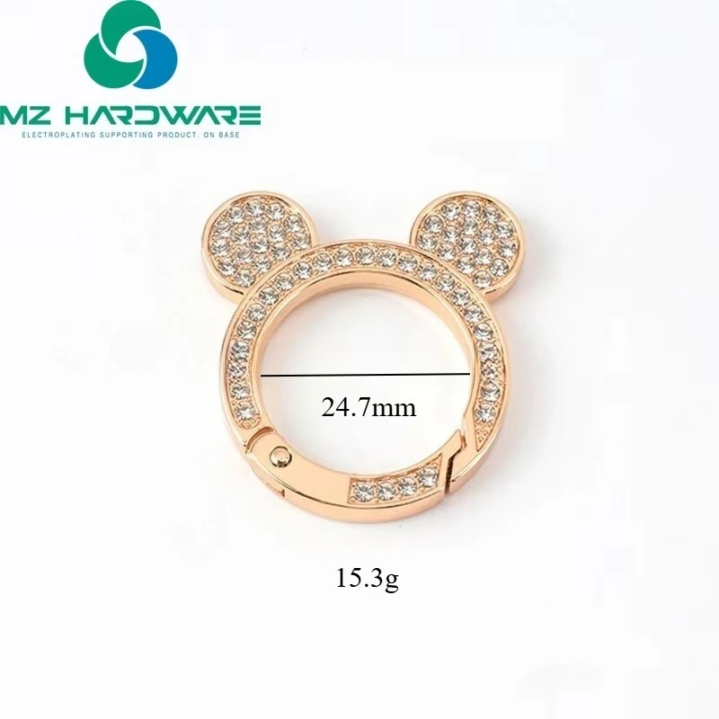 

MZhardware 1PCS Wholesale Gold Spring Ring Clasp Keychain Rings, Customised Luxury Metal Carabiner Bag Clip
