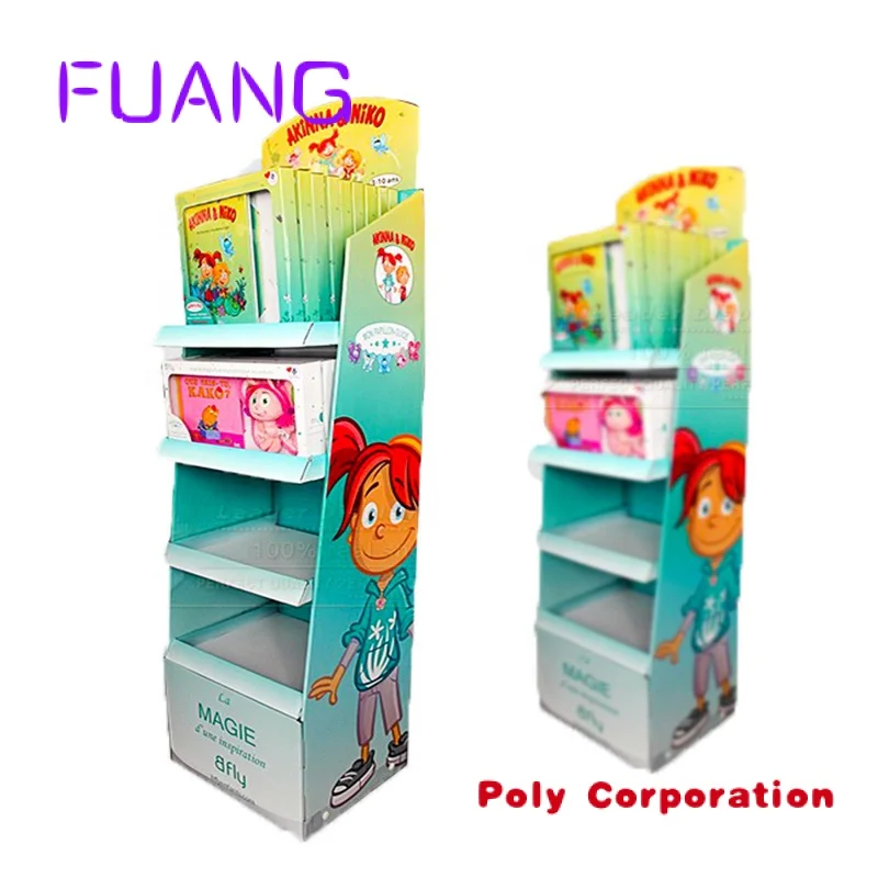 

Custom Retail Promotion Stackable Free Standing Point of Sale Die Cut Grocery Store Corrugated Cardboard Box Stand for Toy