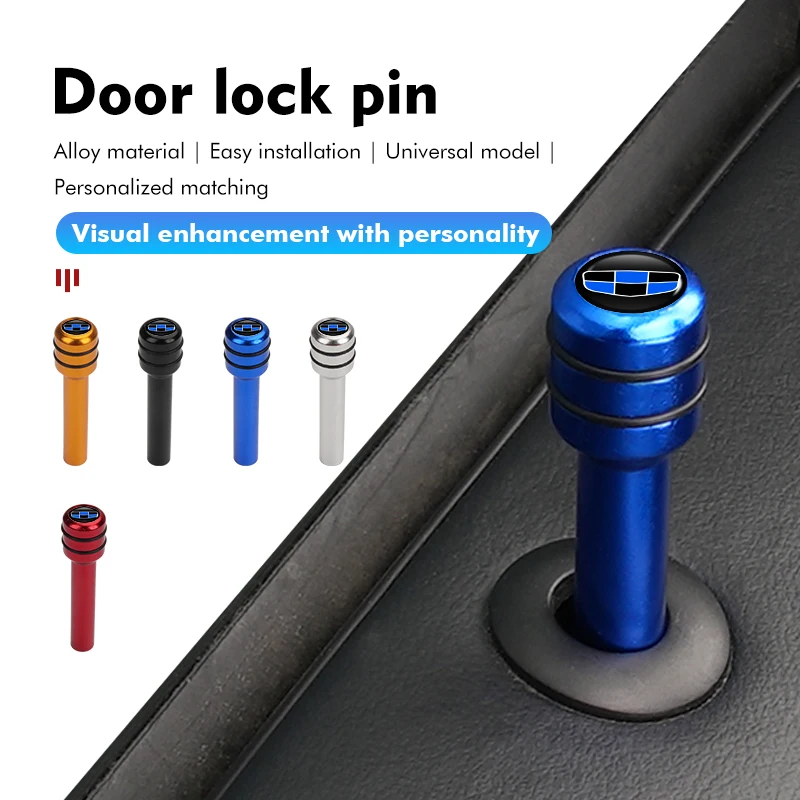 Car Security Door Lock Knob Pull Pins Aluminum Accessories For Geely NL3 EX7 X7 EC7 GX7 GT GC9 X6 Geometry Tugella GX3 CK