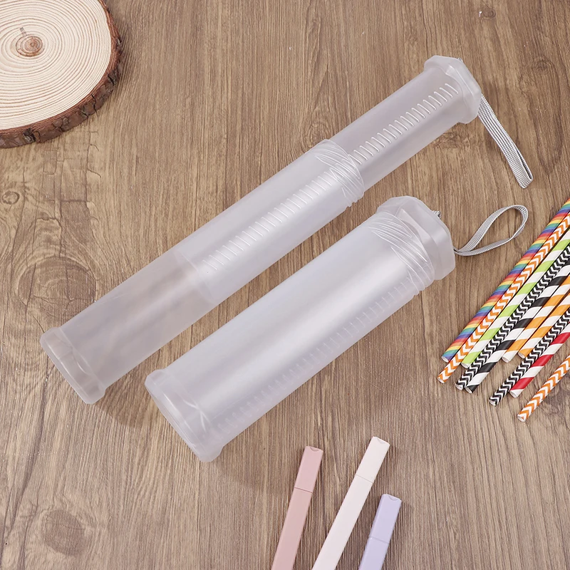 Transparent Plastic Retractable Pen Holder Calligraphy Painting Supplies Spiral Storage Tube Brush Holder Portable