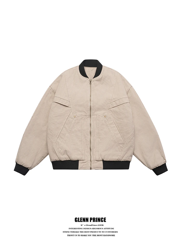 

GPstudio Японская ретро-куртка в стиле деконструкции, свободного кроя, утепленная, мужская зимняя хлопковая куртка-пилот