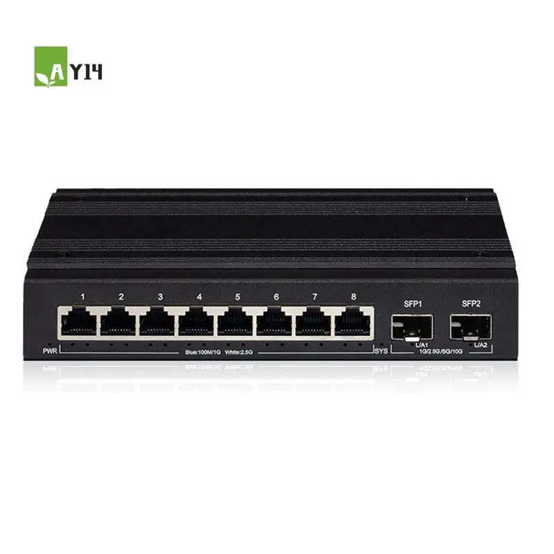 

Сетевой коммутатор AY14 -2.5Gb Ethernet на 8 портов 2.5GBASE-T, неуправляемый, с 2 портами SFP+, Plug and Play, для домашней лаборатории