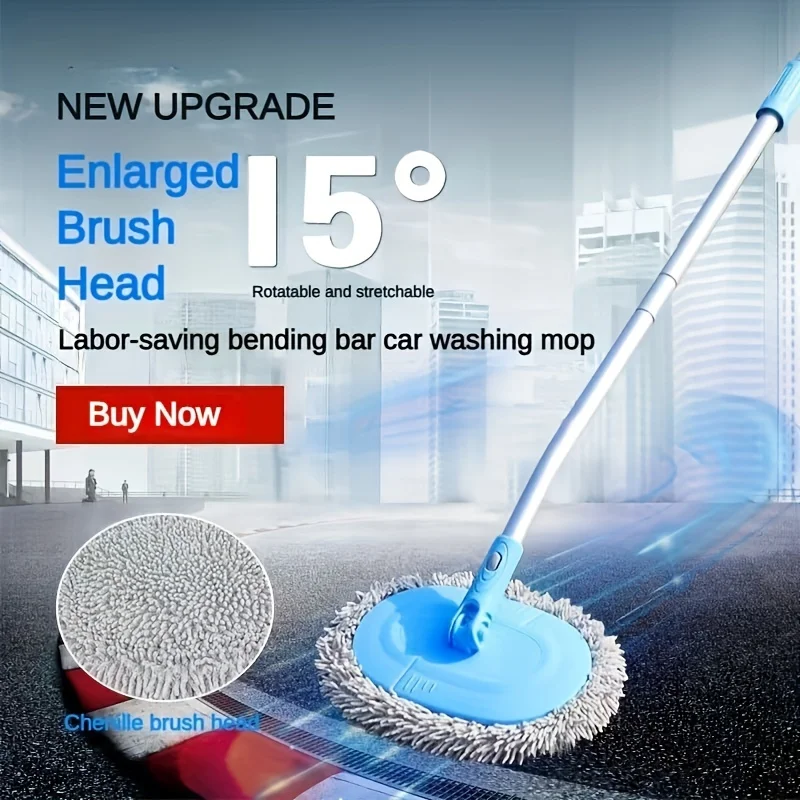 Car Cleaning Brush Car Wash Mop Telescopic Long Handle Detailing Adjustable Super Absorbent Car Wash Brush Home Car Accessories