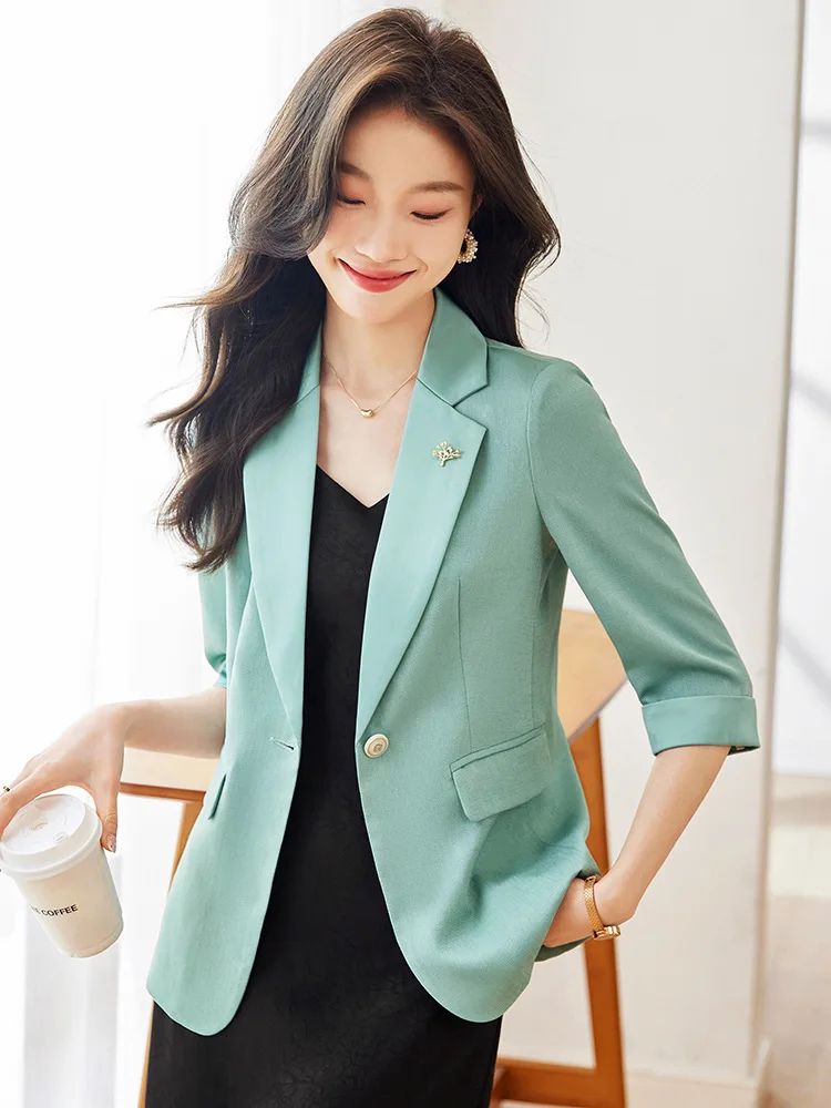 

Spring Summer Elegant OL Styles Blazers Jackets Coat Formal Office Work Wear for Women Professional Career Interview Outwear