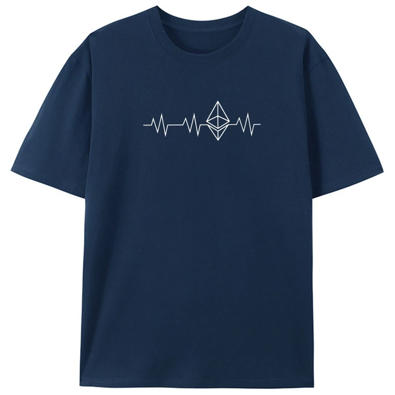 

Bitcoin Cryptocurrency Meme Ethereum Heartbeat T Shirt Classic Male Graphic Top Quality Tshirt Plus Size O Neck Men Clothes