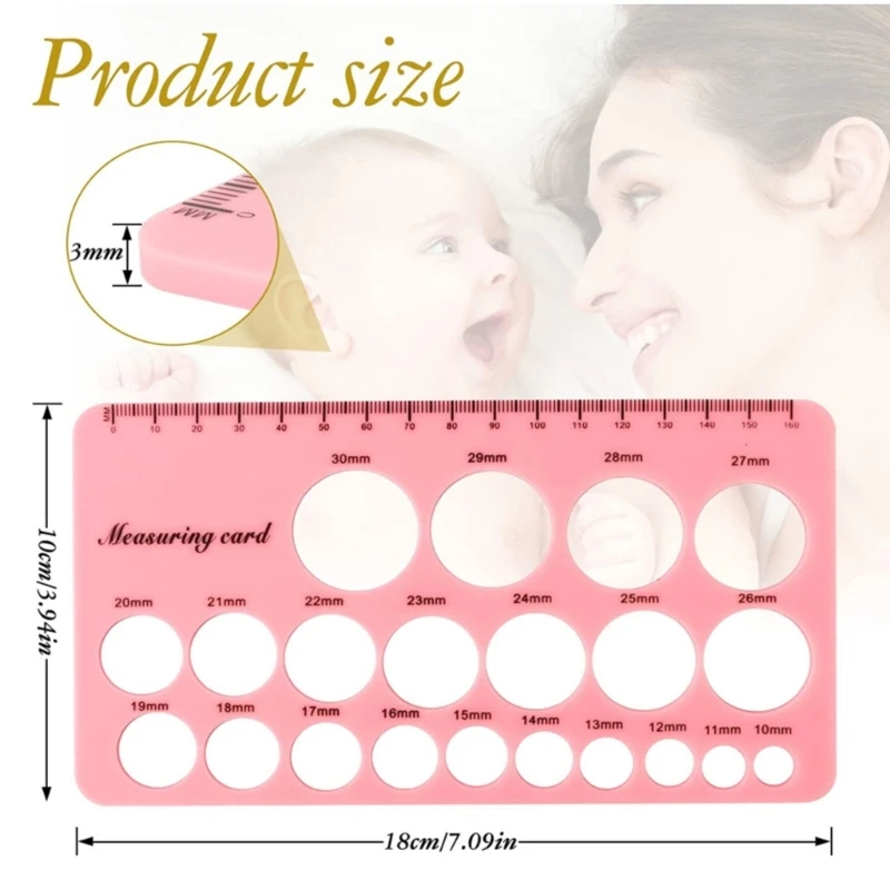 Soft Silicone Nipple Ruler Breastpump Flange Ruler Nipple Diameter Measure Ruler