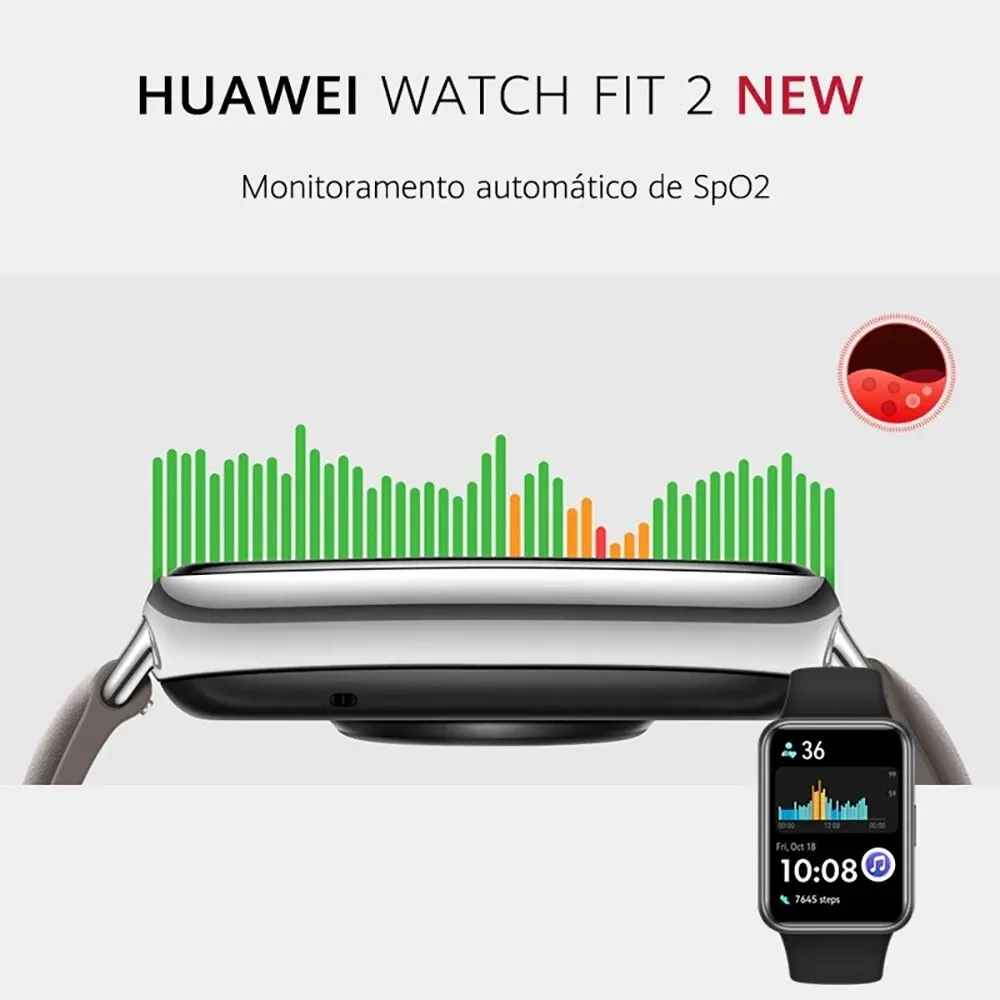 HUAWEI ÜCH FIT 2-Montre connectée de sport pour hommes et femmes, avec écran AMOLED de 1.74 pouces, appels Bluetooth, moniteur de fréquence cardiaque