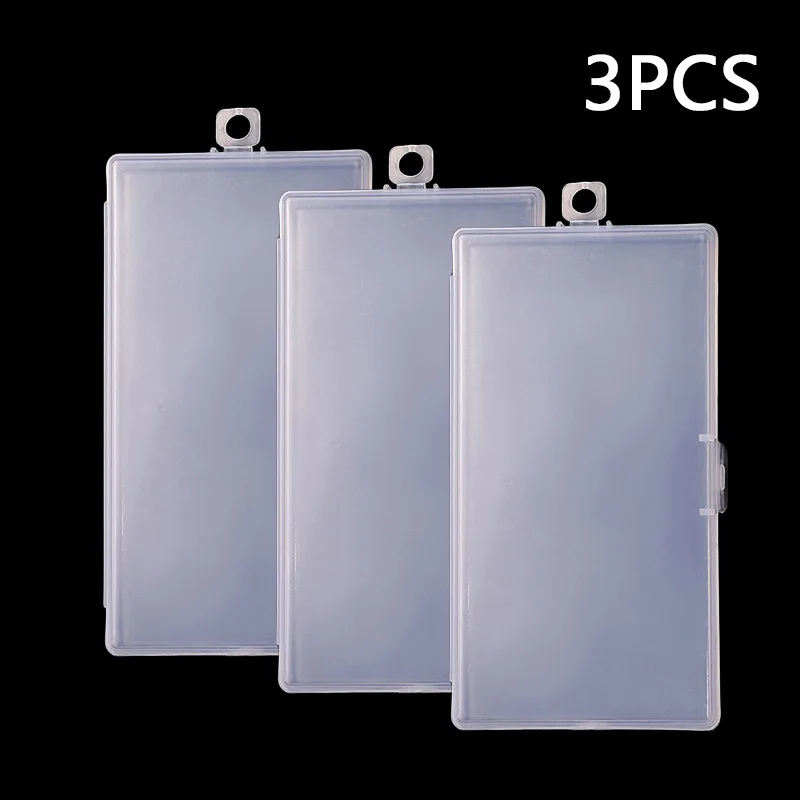 3 Pack Clear Plastic Storage Containers Portable Rectangular Box For Crafts Makeup Hardware Supplies Home Storage