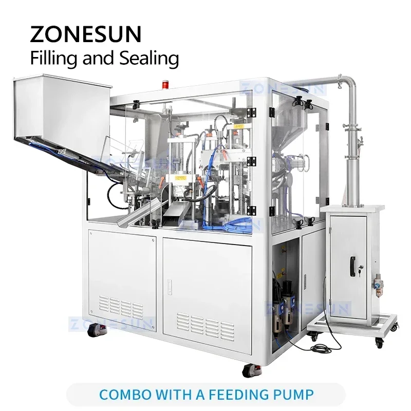 ZONESUN ZS-FS009U Riempitrice automatica per tubi di plastica con sigillatura ad ultrasuoni per dentifricio, crema e confezioni cosmetiche