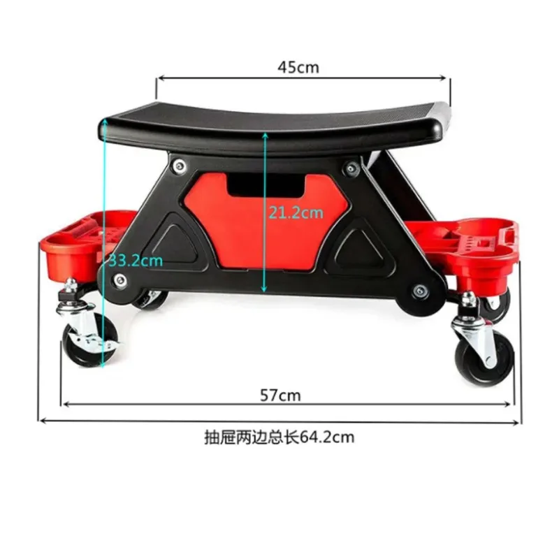 Car Multi-Function Chair Mechanic For Wax Polishing Projects Car Creeper Stool Chair Mobile Creeper Seat Car Wash Supplies 1PC