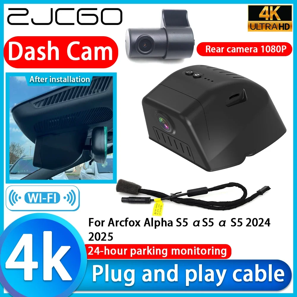 ZJCGO Video Recorder 4K UHD Plug and Play DVR Dash Cam for Arcfox Alpha S5 αS5 α S5 2024 2025