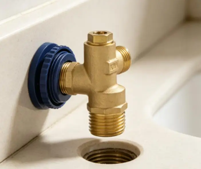 Brass For Concealed Toilet Tank Inlet Valve with Flexible Corrugated Hose 3/4 to 1/2 Adapter for Easy DIY Installation