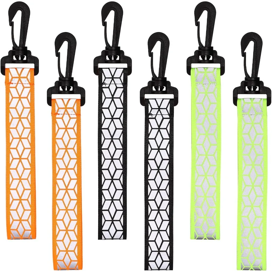 

6pcs Reflective Keychains Glow Reflective Straps Safety Key Chain Reflector Pendants Reflective Tags for Backpack Gear